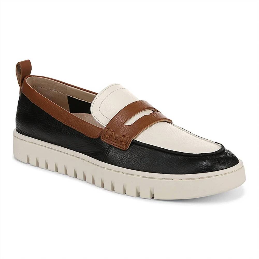 NEW VIONIC women's uptown loafer in black multi tumbled leather